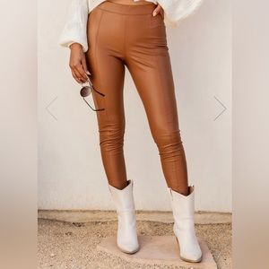 Pink Lily Faux Leather Leggings